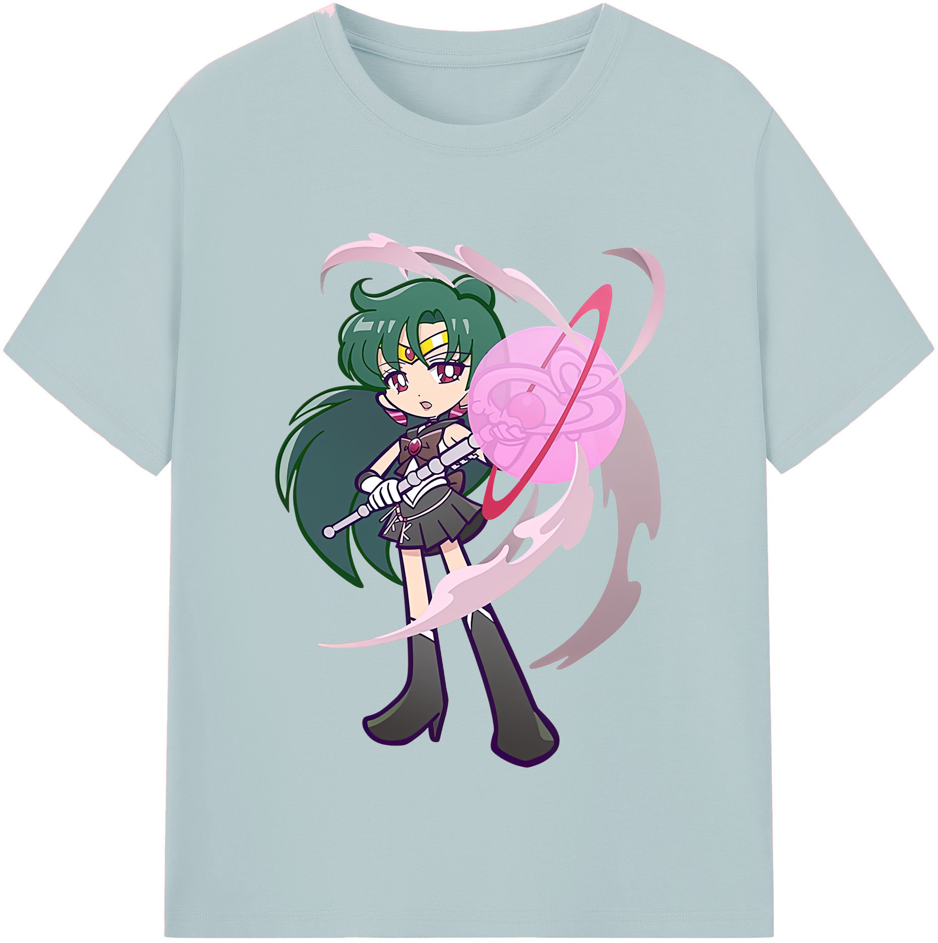 （画像用） 美少女戦士セーラームーン 冥王せつな Sailor Moon Meiou Setsuna 綿100％半袖Tシャツ（フロントプリント）